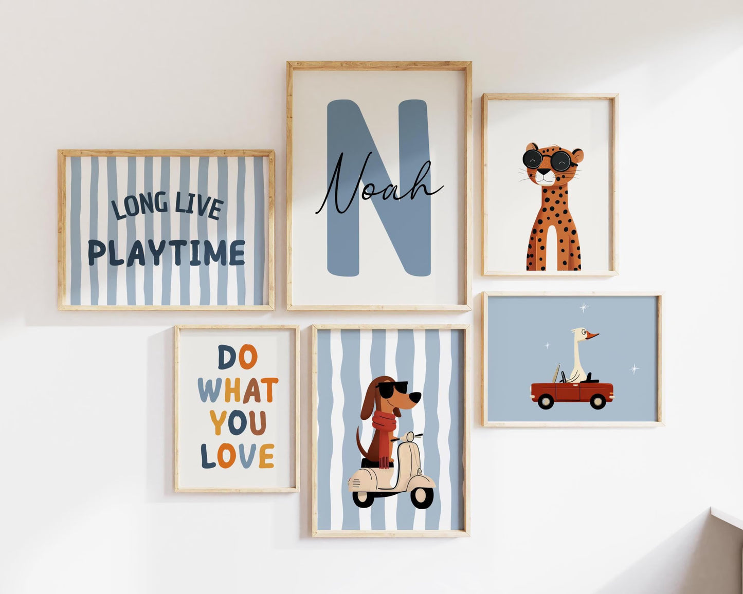 200 Boys Room Prints + Custom Name Sign Print | Nursery & Playroom Wall Art | Digital Download