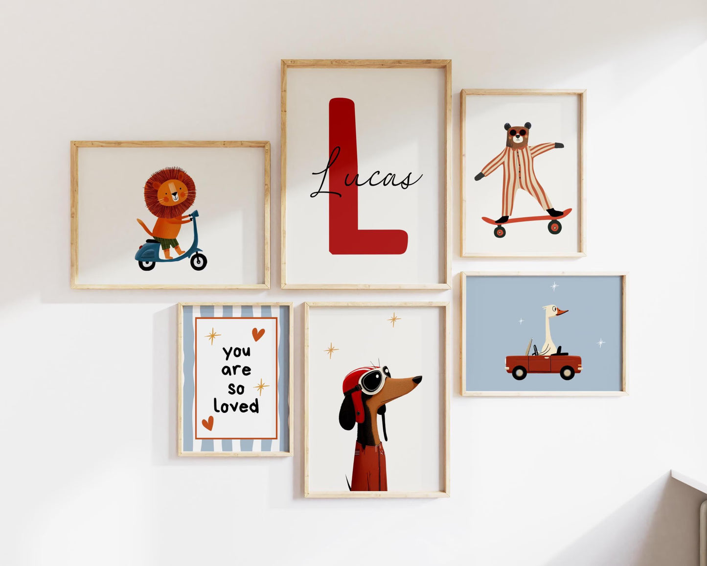 200 Boys Room Prints + Custom Name Sign Print | Nursery & Playroom Wall Art | Digital Download