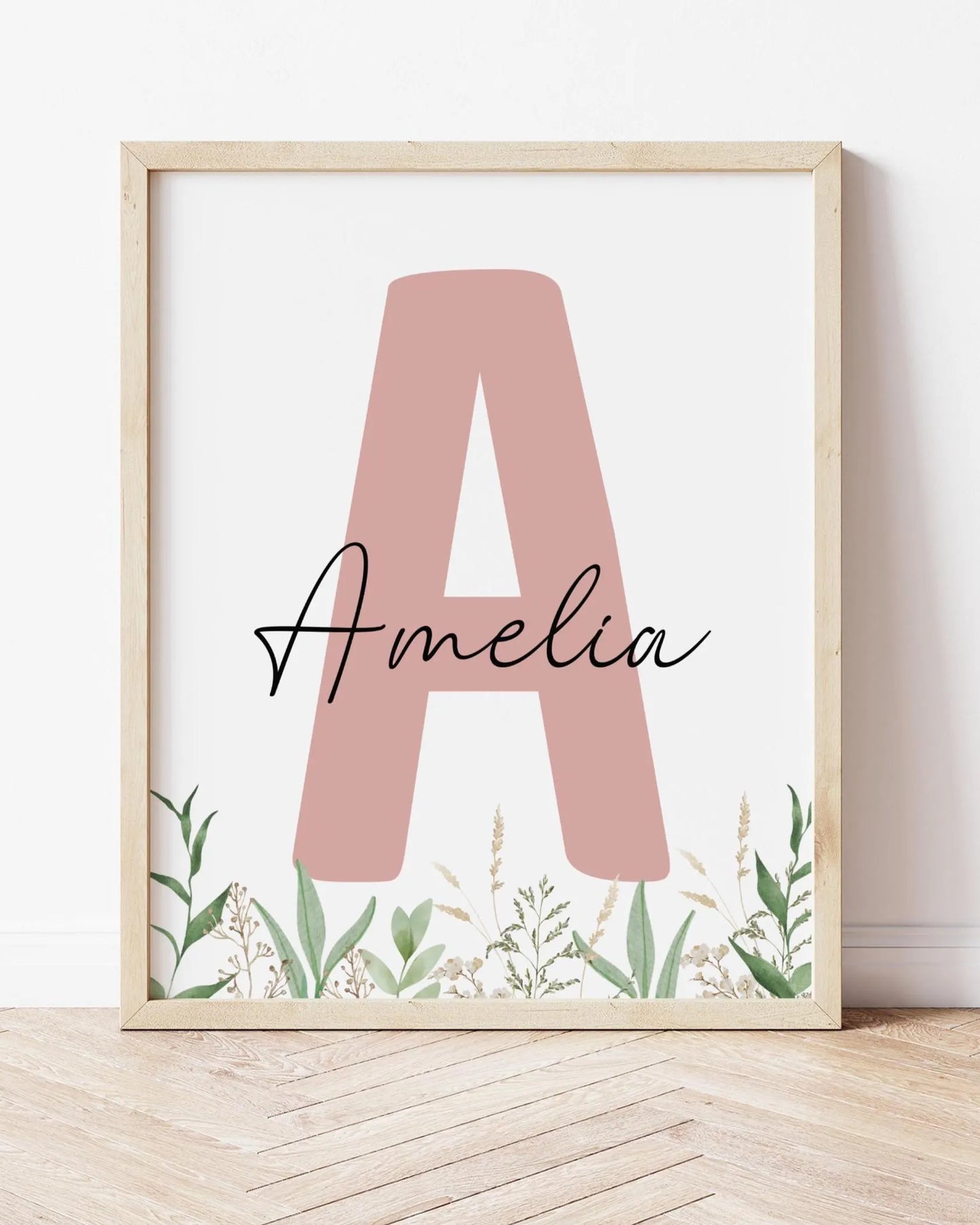 Peter Rabbit Nursery Wall Art Prints Set of 3 | Newborn Name Sign | Bunny, Wildflowers (Digital Downloads)