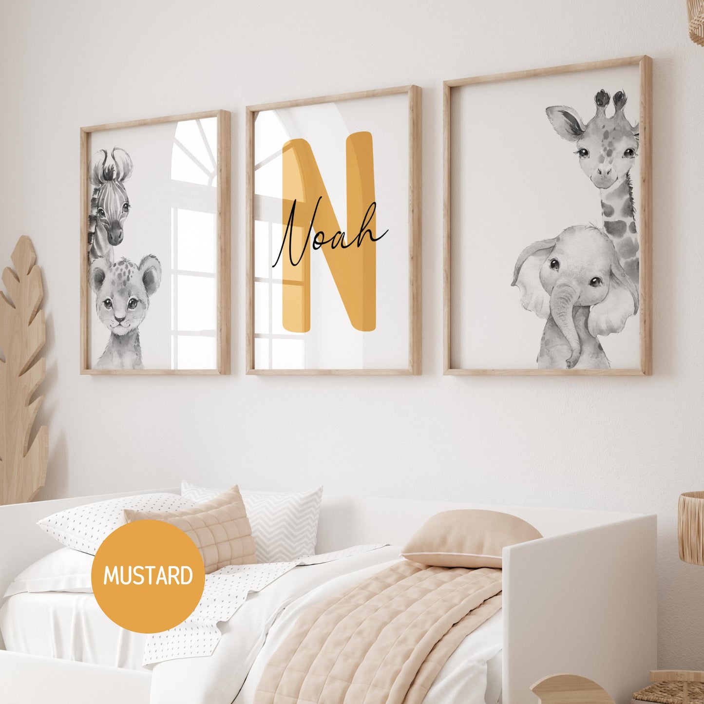 Safari Nursery Wall Art Prints | Custom Name Sign, Safari nursery Decor (Digital Download) Suartprintstudio