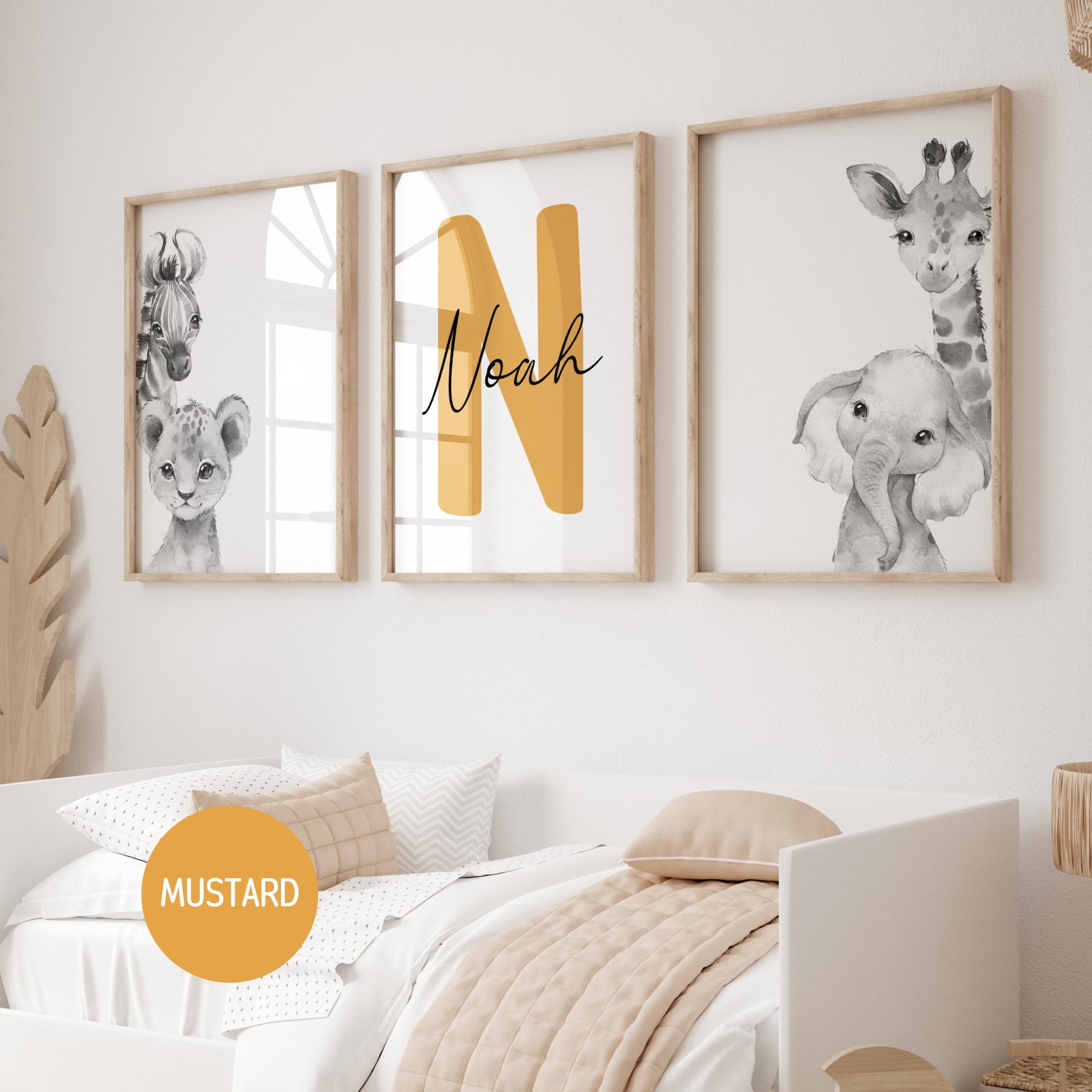 Safari Nursery Wall Art Prints | Custom Name Sign, Safari nursery Decor (Digital Download) Suartprintstudio