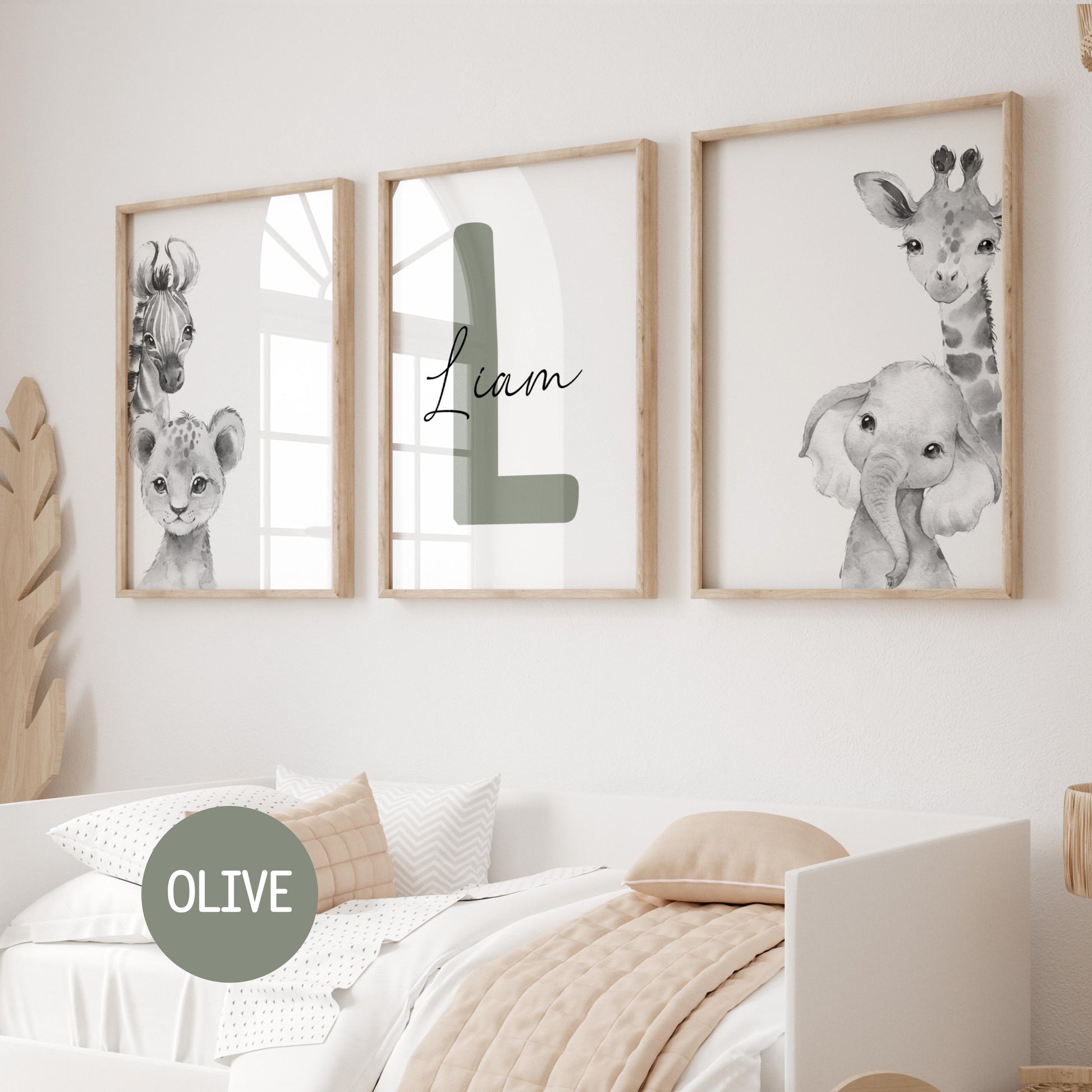 Safari Nursery Wall Art Prints | Custom Name Sign, Safari nursery Decor (Digital Download) Suartprintstudio