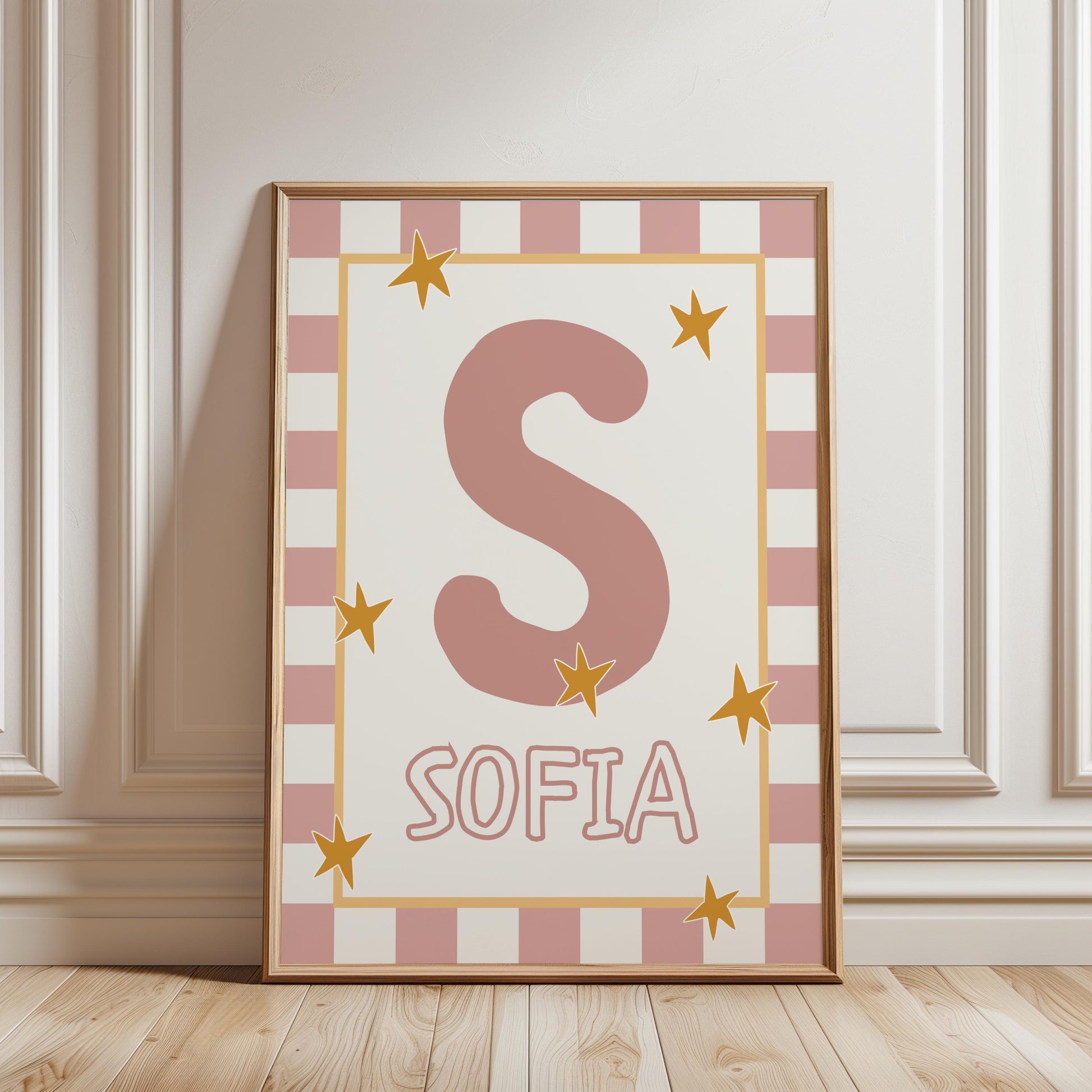 Personalized Kids Name Print – Custom Nursery Name Sign & Initial Poster for Baby Room Decor (Digital Download)