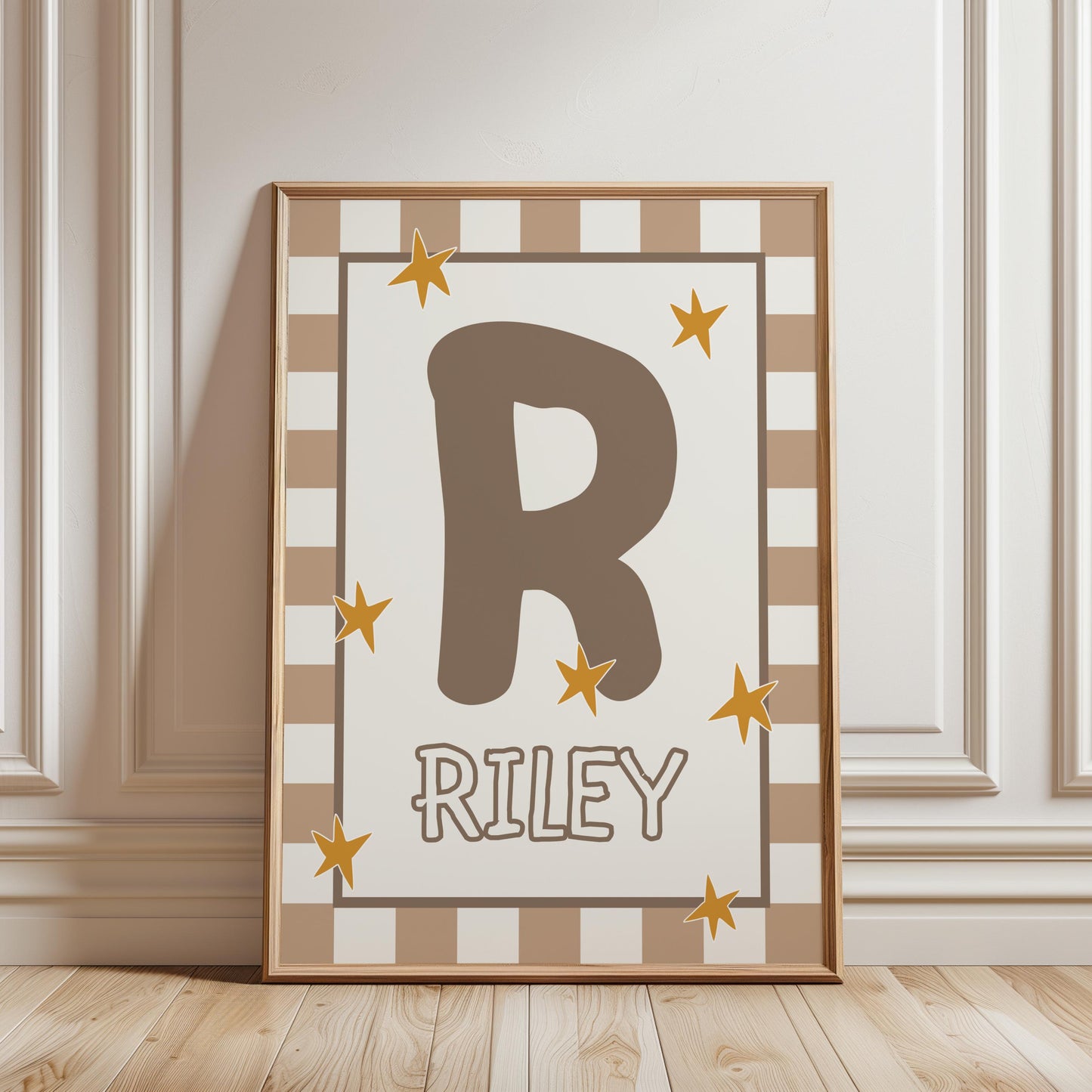 Personalized Kids Name Print – Custom Nursery Name Sign & Initial Poster for Baby Room Decor (Digital Download)