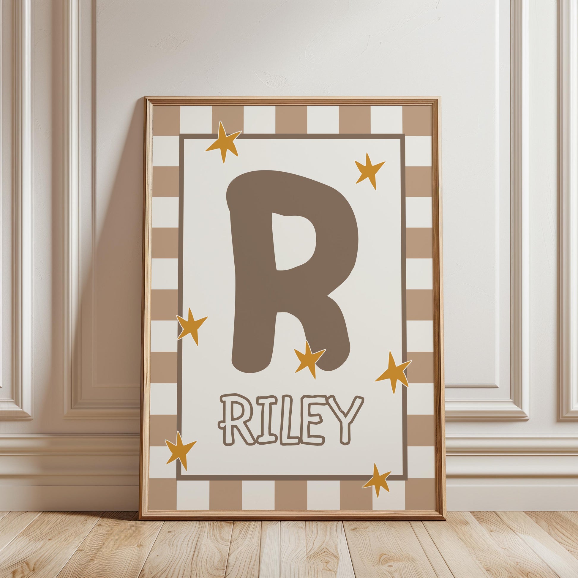 Personalized Kids Name Print – Custom Nursery Name Sign & Initial Poster for Baby Room Decor (Digital Download)