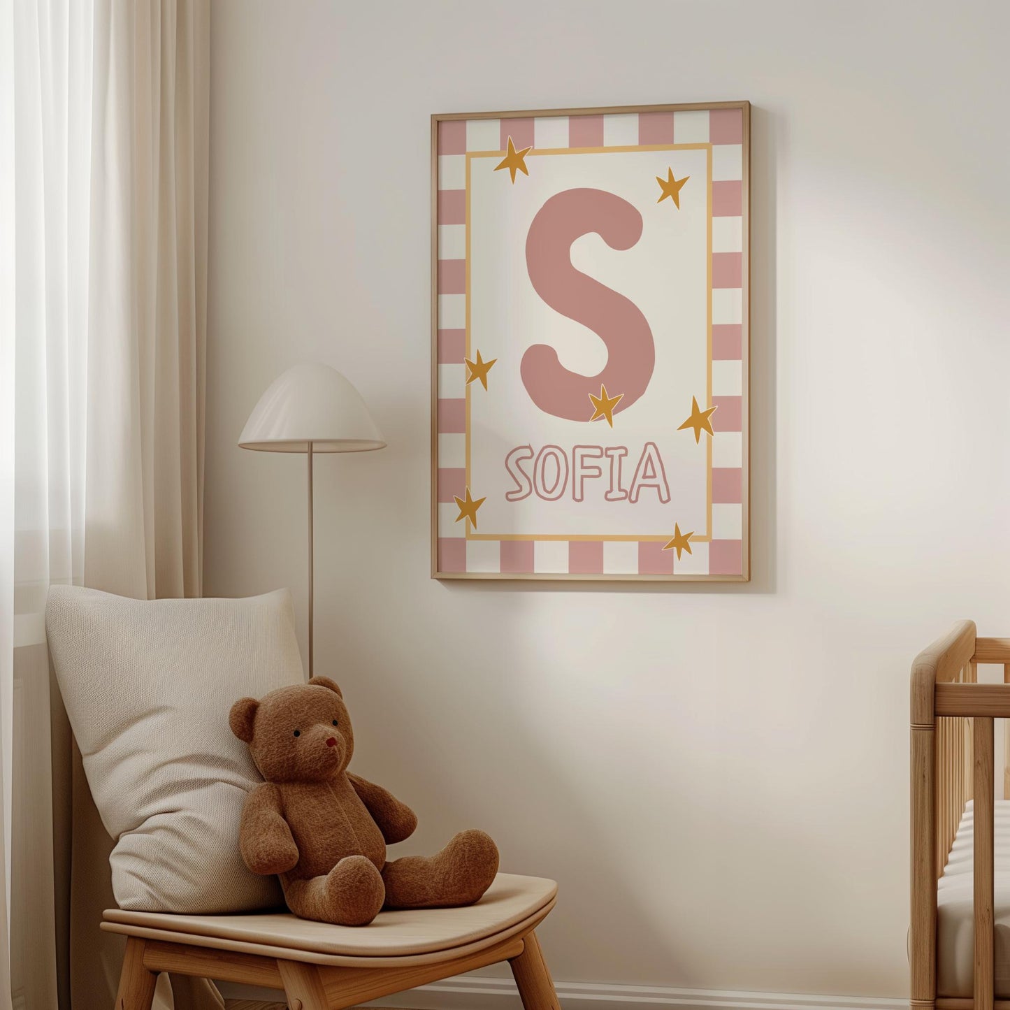 Personalized Kids Name Print – Custom Nursery Name Sign & Initial Poster for Baby Room Decor (Digital Download)