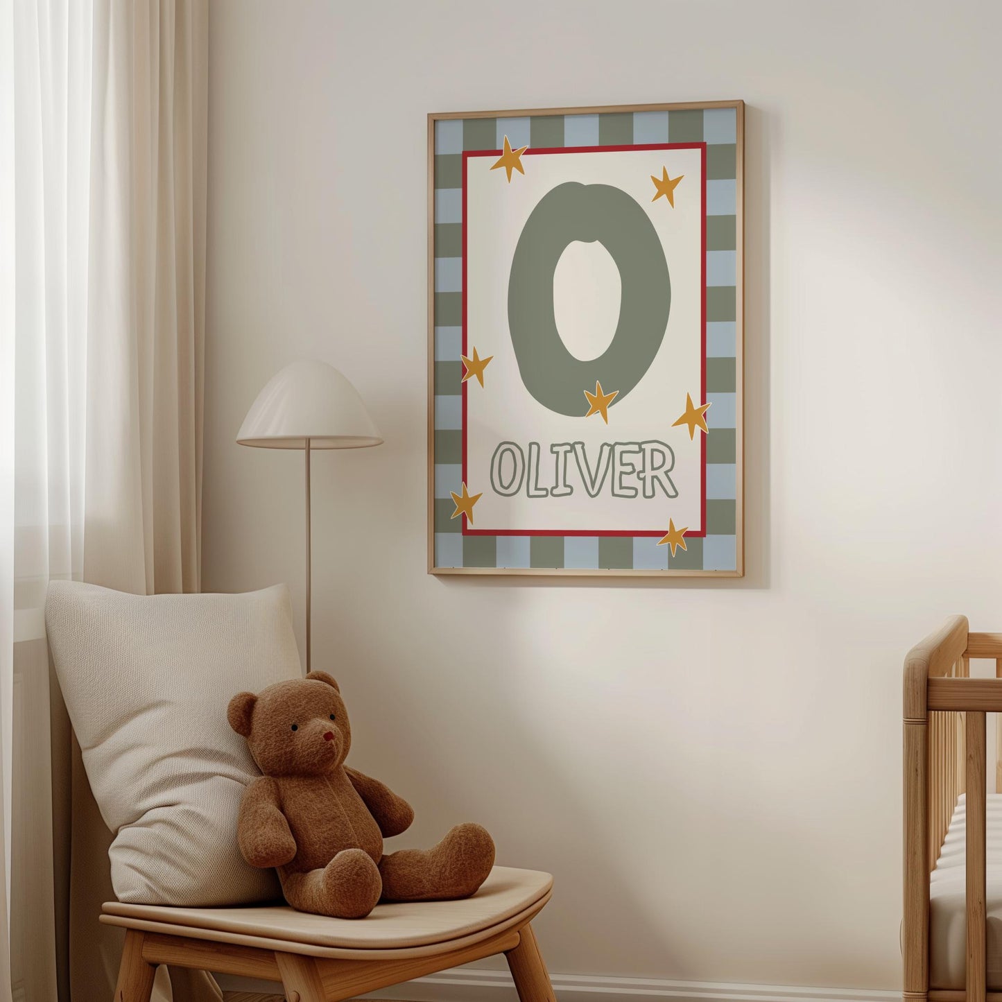 Personalized Kids Name Print – Custom Nursery Name Sign & Initial Poster for Baby Room Decor (Digital Download)