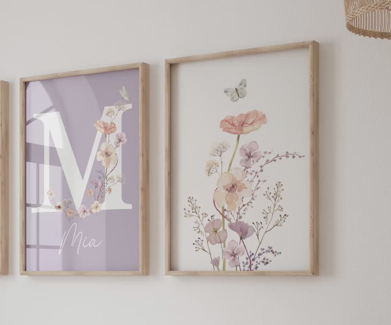 Personalized watercolor wildflowers nursery wall art. Custom name sign for baby girl room. Boho floral digital download print. High-res JPG, instant delivery. Suartprintstudio