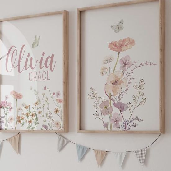 This Boho Style Wildflowers Nursery wall art is personalized with the child's name and initial The colors of the font can be customised to suit your decor needs.

Shop now and create beautiful nursery wall art with your child’s name today!

SuArtPrint Studio offers high-resolution printables, available for digital download.