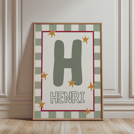 Personalized Kids Name Print – Custom Nursery Name Sign & Initial Poster for Baby Room Decor (Digital Download)